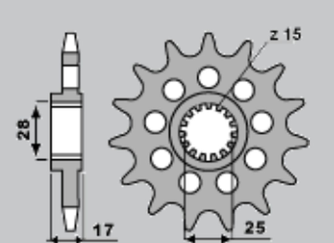 Приводная звезда APRILIA RX 50 '09-'10 DERBI SENDA/GPR/DRD 50 '00-'11 CHT 224914K (JTF749.14)