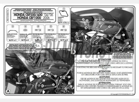 Крепления под боковые кофры KAPPA Monokey Honda CBF 500-600-1000 KLX174