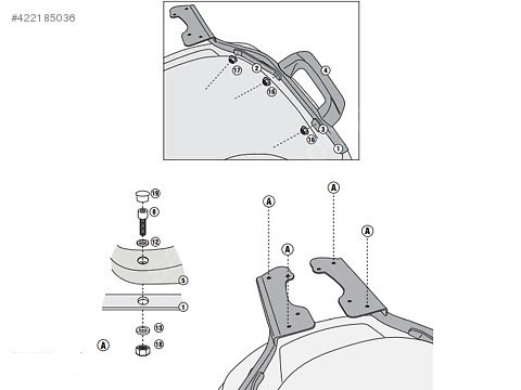 Кріплення кофра KAPPA (з майданчиком) Monokey Paggio x10 125-350-500 (12-15) KR5604M