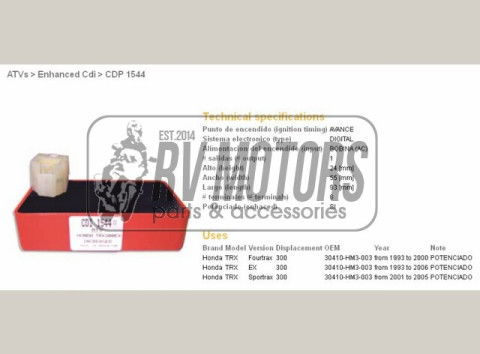 Коммутатор HONDA TRX300 FOURTRAX 93-00, EX 93-06, SPORTRAX 01-05 DZE ELEKTRYKA 1544-01
