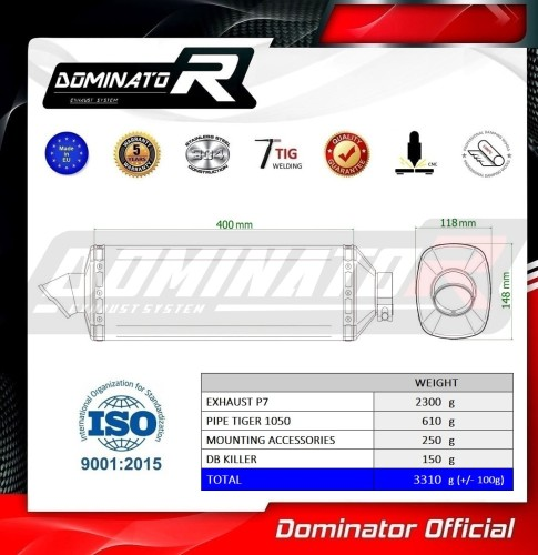 Прямоток Triumph Tiger 1050 2006 - 2012 DOMINATOR P7 черный