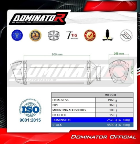 Прямоток Yamaha Tenere 700 2019 - 2020 DOMINATOR S6