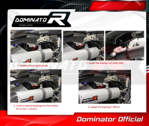 Прямоток DOMINATOR SUZUKI DR-Z 400 S / SM 2000 - 2019 круглый