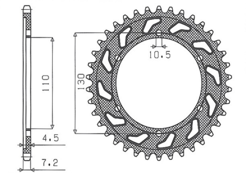 Приводная звезда YAMAHA R6 '06-'15, MT-09 '14-'15 (+3), SUZUKI GSXR 750 '11-'15, SUZUKI GSX R 600 '11-'15, GSX-8S '23-24 SUNSTAR SUN1-4474-47 (JTR1876.47)