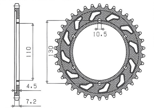 Приводная звезда YAMAHA R6 '06-'15, MT-09 '14-'15 (+3), SUZUKI GSXR 750 '11-'15, SUZUKI GSX R 600 '11-'15, GSX-8S '23-24 SUNSTAR SUN1-4474-47 (JTR1876.47)