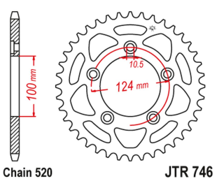 Приводная звезда DUCATI PANIGALE 899 14-15, SCRAMBLER 800 15-18 (-2) JT JTR746.43