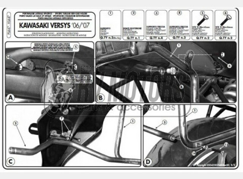 Крепления под боковые кофры KAPPA Monokey Kawasaki Versys 650 (06-09) KL447