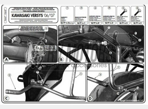 Кріплення під бічні кофри KAPPA Monokey Kawasaki Versys 650 (06-09) KL447