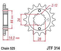 Приводная звезда JT JTF314.15 (PBR 348)