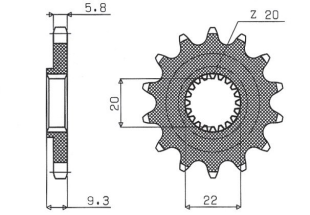 Приводная звезда SUNSTAR 3B013 (JTF1446.13)