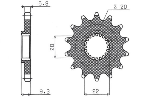 Приводная звезда SUNSTAR 3B013 (JTF1446.13)