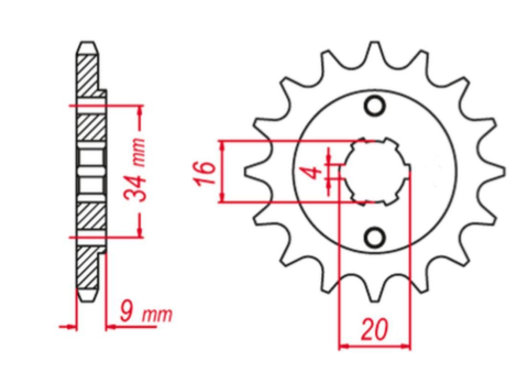 Приводная звезда YAMAHA YFS200 BLASTER '88-'06 (+1), TT-R230 '05-'20 (+1), DT200 L '85 (+1), HYOSUNG GT 250 '04-'15, GY 250 '04-'12 GROSSKOPF 206214G (JTF1554.14)
