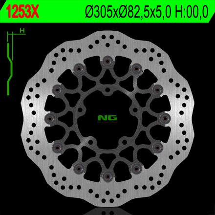 Тормозной диск NG передний TRUMPH TIGER 800 '10-'15, TIGER1215 '13-'15 (305X82,5X5) (5X10,5MM) NG1253X