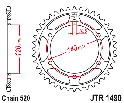 Приводная звезда JT JTR1490.45 (PBR 475)