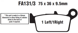 Тормозные колодки EBC SFA131-3HH