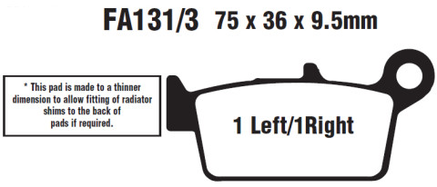 Тормозные колодки EBC SFA131-3HH