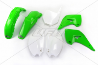 Комплект пластика UFO KAWASAKI KX 125/250 '03-'04 (зелёный/белый) (KA201E999) KAKIT201999