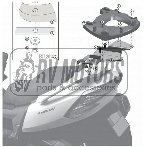 Кріплення кофра KAPPA (з майданчиком) Monolock Kymco Myroad 700 (11-14) KR6100M