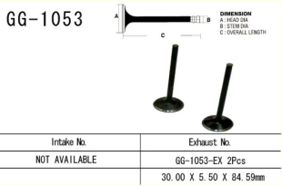 Клапан выпускной HONDA CRF 450R '08, CRF 450X '05-'17 31,00X5,50X84,59 VESRAH GG-1053-EX