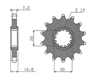 Приводная звезда HONDA CBR 600F '99-'14, CBR 600RR / CBR 900RR / CBR 1000RR / CRF 1000 '99-'21 (-2), CBR 650F '14-'21 (-1) GROSSKOPF 206814G (JTF1370.14)