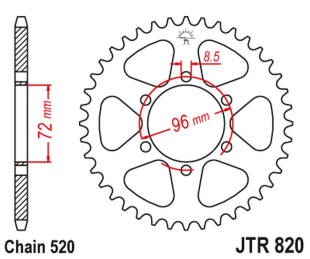 Приводная звезда SUZUKI DR 250 '82-87, SP 250 '82-85, DR 370 '78-79, SP 370 '77-82 JT JTR820.42