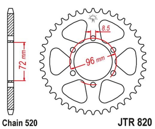 Приводная звезда SUZUKI DR 250 '82-87, SP 250 '82-85, DR 370 '78-79, SP 370 '77-82 JT JTR820.42