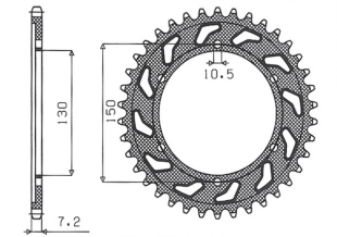 Приводная звезда YAMAHA TDM 900 '02-'13, HONDA XL 600V TRANSALP '91-'99 SUNSTAR SUN1-4598-44 (JTR300.44)