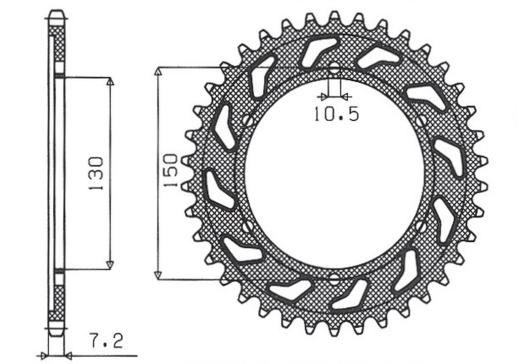 Приводная звезда YAMAHA TDM 900 '02-'13, HONDA XL 600V TRANSALP '91-'99 SUNSTAR SUN1-4598-44 (JTR300.44)