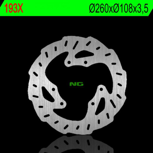 Гальмівний диск NG передній DERBI 50/125 (260X108X3,5MM) (X6,5MM) NG193X