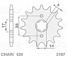 Приводная звезда APRILIA RX 50 '09-'10 DERBI SENDA/GPR/DRD 50 '00-'11 SIFAM 210711S (JTF1127.11)