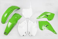 Комплект пластика UFO KAWASAKI KX 125/250 '05-'10 (зелёный/белый) (KA202E999) KAKIT202999