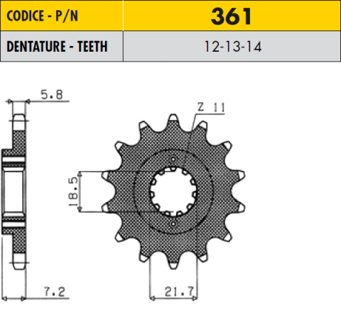 Приводная звезда SUNSTAR SS 36112