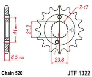 Приводная звезда HONDA XR 400 '96-'05, TRX 400 JT JTF1322.13