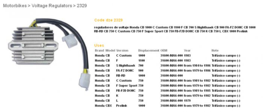 Регулятор напруги HONDA CB750/900/1100 &#39;79-&#39;84 DZE ELEKTRYKA 2329-01
