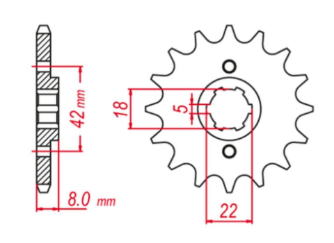 Приводная звезда SUZUKI PE 250 '78-'82, RM 250 '79-'81, RM 400 '78-'80 GROSSKOPF 43113G (JTF431.13)