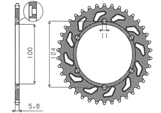 Привідна зірка SUNSTAR 1-3435 38 (JTR 735.38)