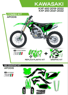 Комплект пластика  KAWASAKI KXF 250 '21-'22; KXF 450 '19-'22  UFO C227AD017999A
