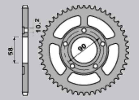 Приводная звезда HONDA NSR 125 '89-'93, NSR 125 '94-'98 (-1) JR 28135JRS (JTR604.35)