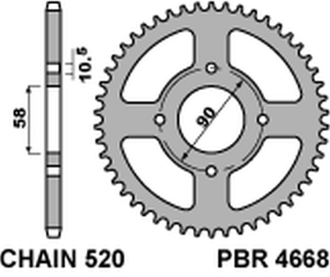 Приводная звезда KTM 125 DUKE 11-13 PBR 466845C45 (JTR273.45)