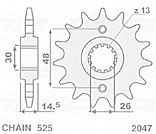 Приводная звезда HONDA CB 750 , VFR 750 CHT 204715K (JTF1332.15)