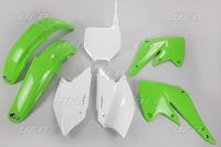 Комплект пластика UFO KAWASAKI KXF 250 '04-'05 (зелёный/белый) (KA203E999) KAKIT203999