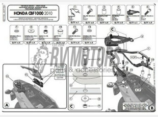 Крепления кофра KAPPA (с площадкой) Monolock Honda CBF 1000/ST (10-14) KR777M