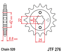 Приводная звезда JT JTF276.16 (PBR 276) 