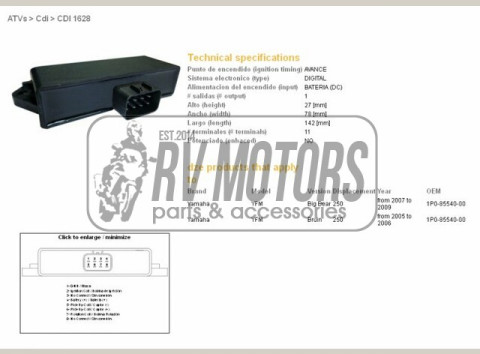 Коммутатор YAMAHA YFM250 BIG BEAR 07-09, BRUIN 250 05-06 DZE ELEKTRYKA 1628-01