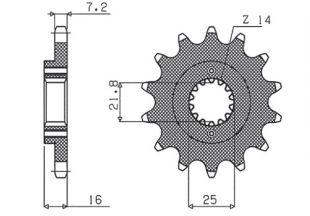 Приводная звезда SUNSTAR 41514 (JTF740.14)