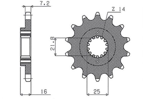 Приводная звезда SUNSTAR 41514 (JTF740.14)