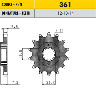 Приводная звезда SUNSTAR SS 36113