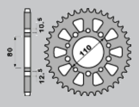 Приводная звезда HONDA CBX 550F '82-'86, CBX 750F '84-'86 JR 33445JRS (JTR1334.45)