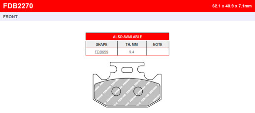 Гальмівні колодки FERODO FDB2270P