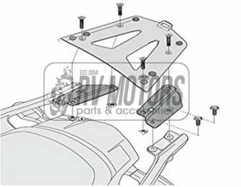 Крепления кофра KAPPA (с площадкой) Monokey Kawasaki Versys 1000 (02-15) KRA4105